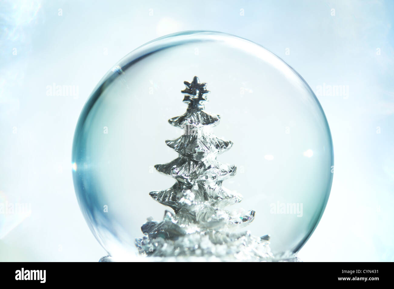 Snow globe with Christmas Tree Banque D'Images