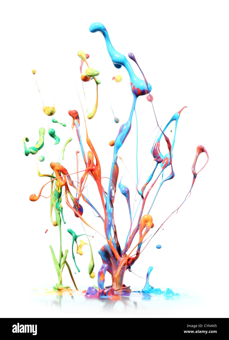 Splash de peinture aux couleurs vives Banque D'Images