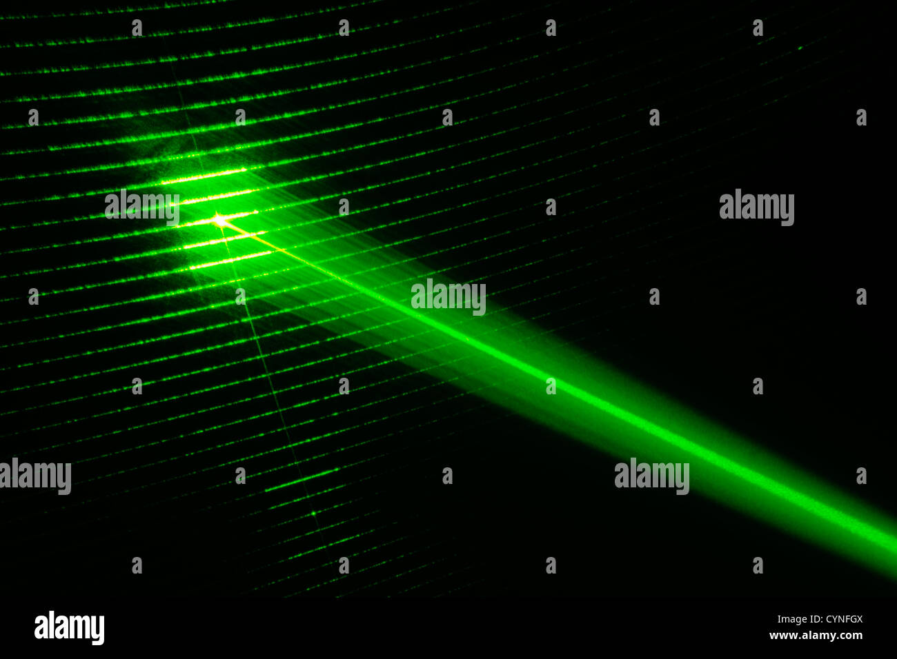 Faisceau Laser diffraction après passage dans un générateur diffractive. Manipulées numériquement. Banque D'Images