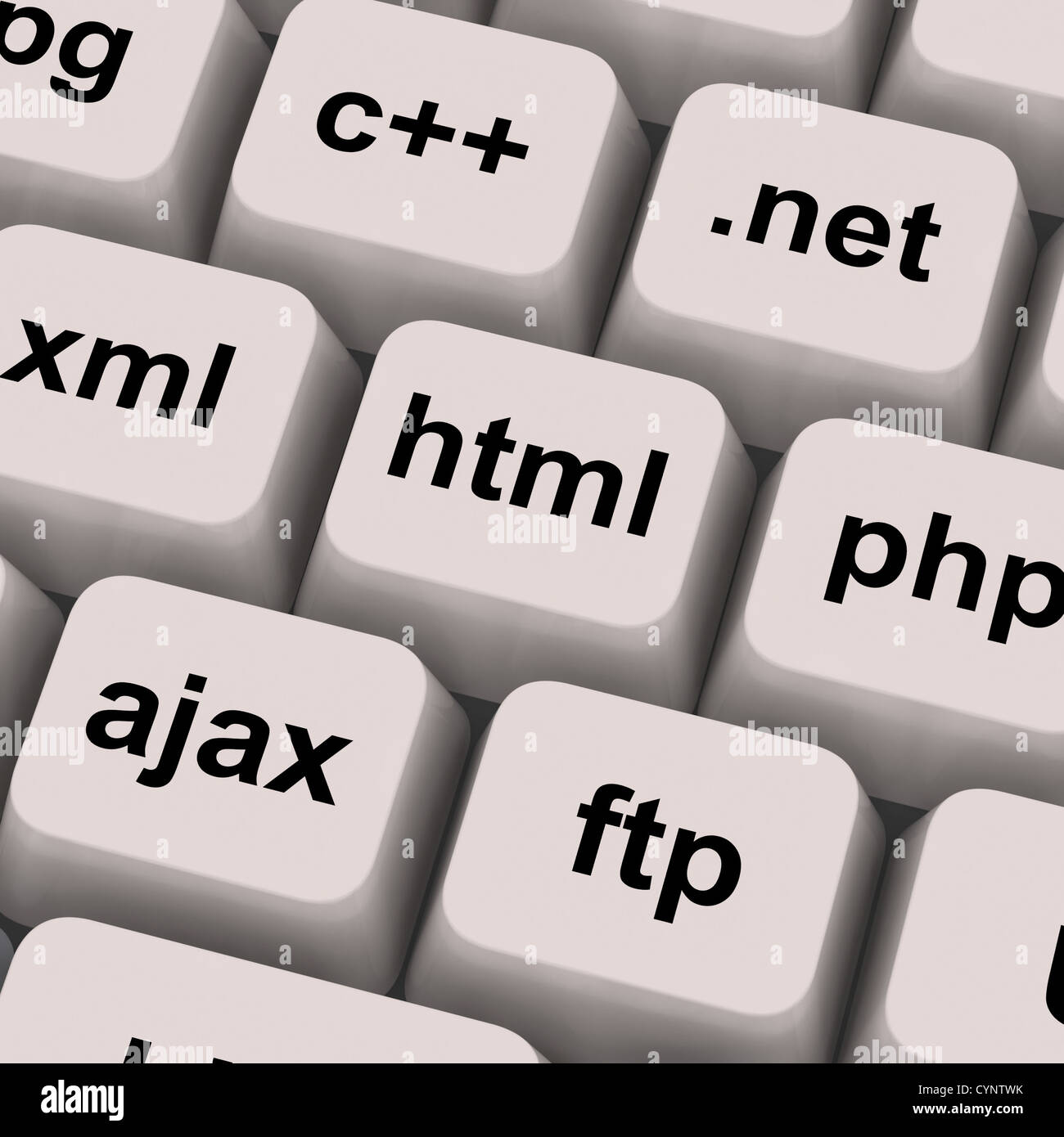 Langages de programmation et les protocoles de communication informatique Keys Banque D'Images