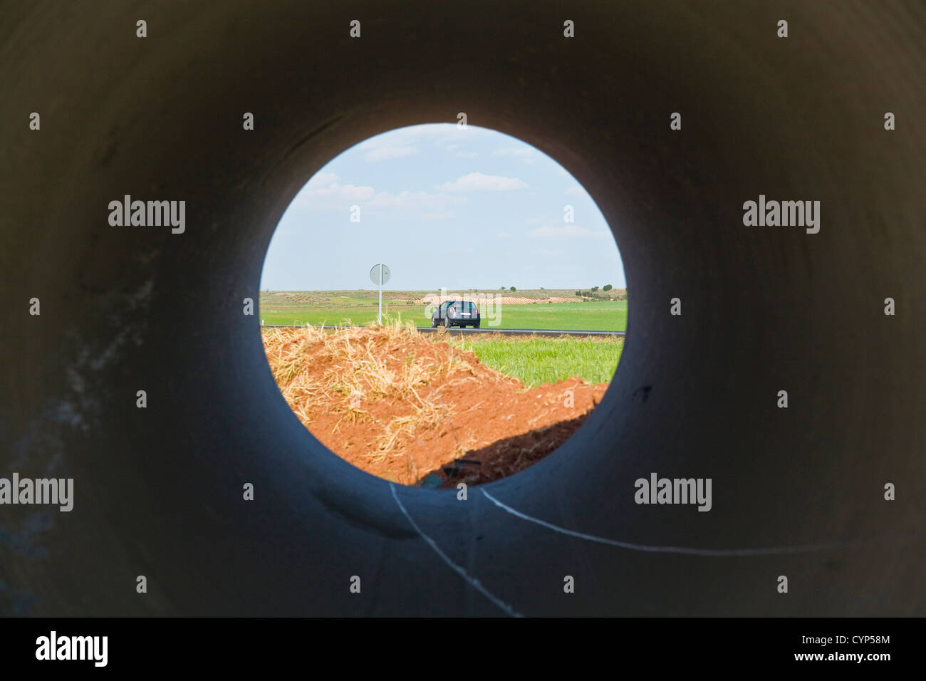 Gros pipelines au Canada en Espagne Banque D'Images