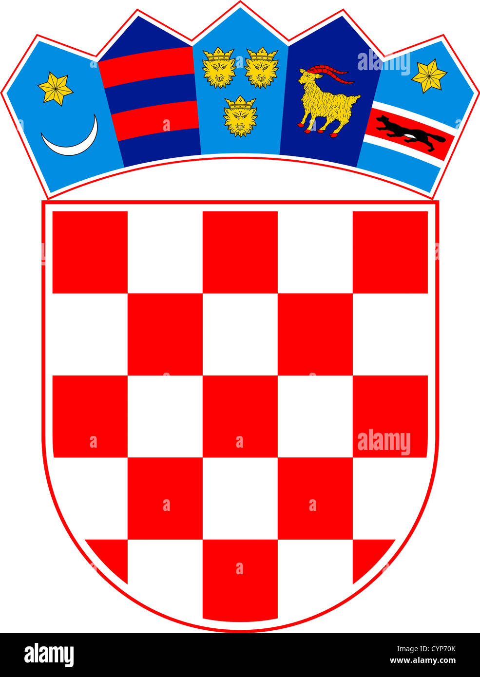 Les armoiries nationales de la République de Croatie. Banque D'Images