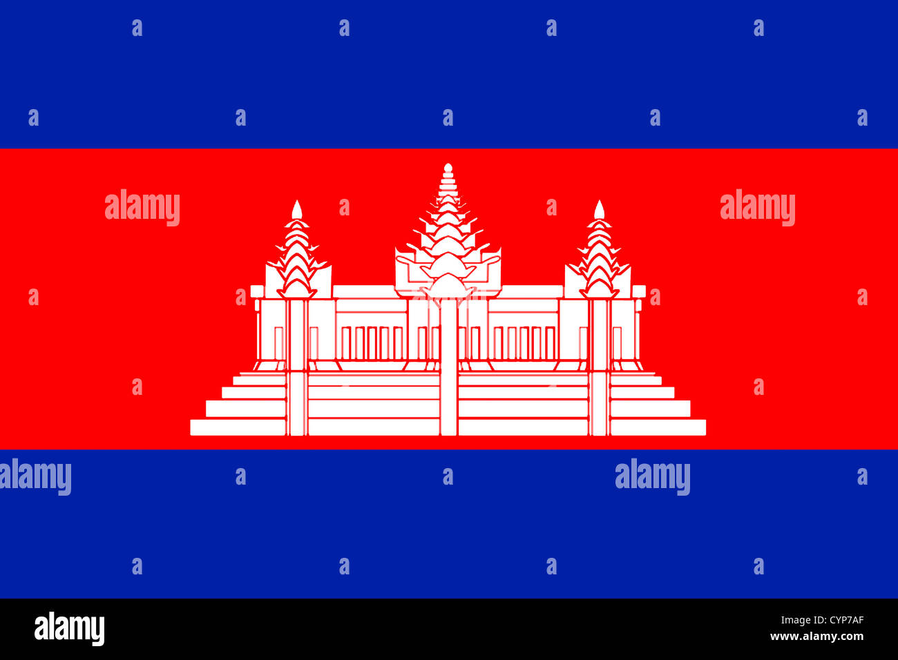 Drapeau national du Royaume du Cambodge. Banque D'Images