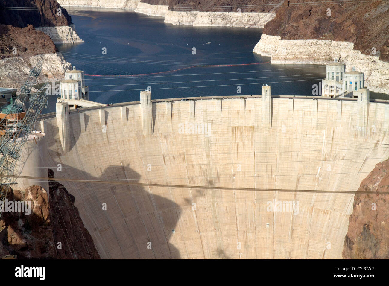 Le Barrage Hoover, situé dans le Black Canyon de la rivière Colorado, à la frontière entre l'Arizona et du Nevada, USA. Banque D'Images