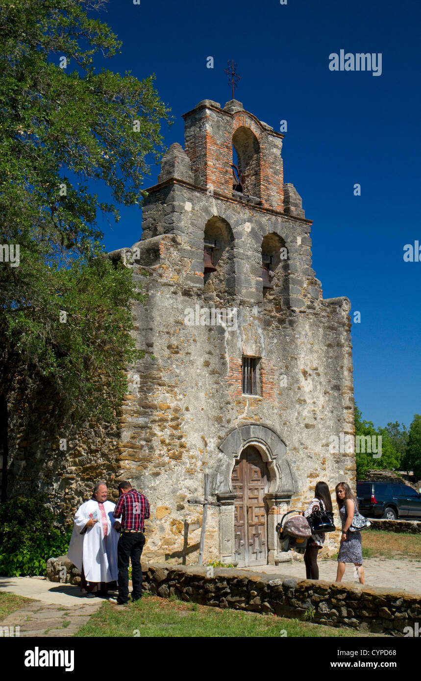 Mission Espada à l'église San Antonio Missions National Historical Park situé à San Antonio, Texas, USA. Banque D'Images