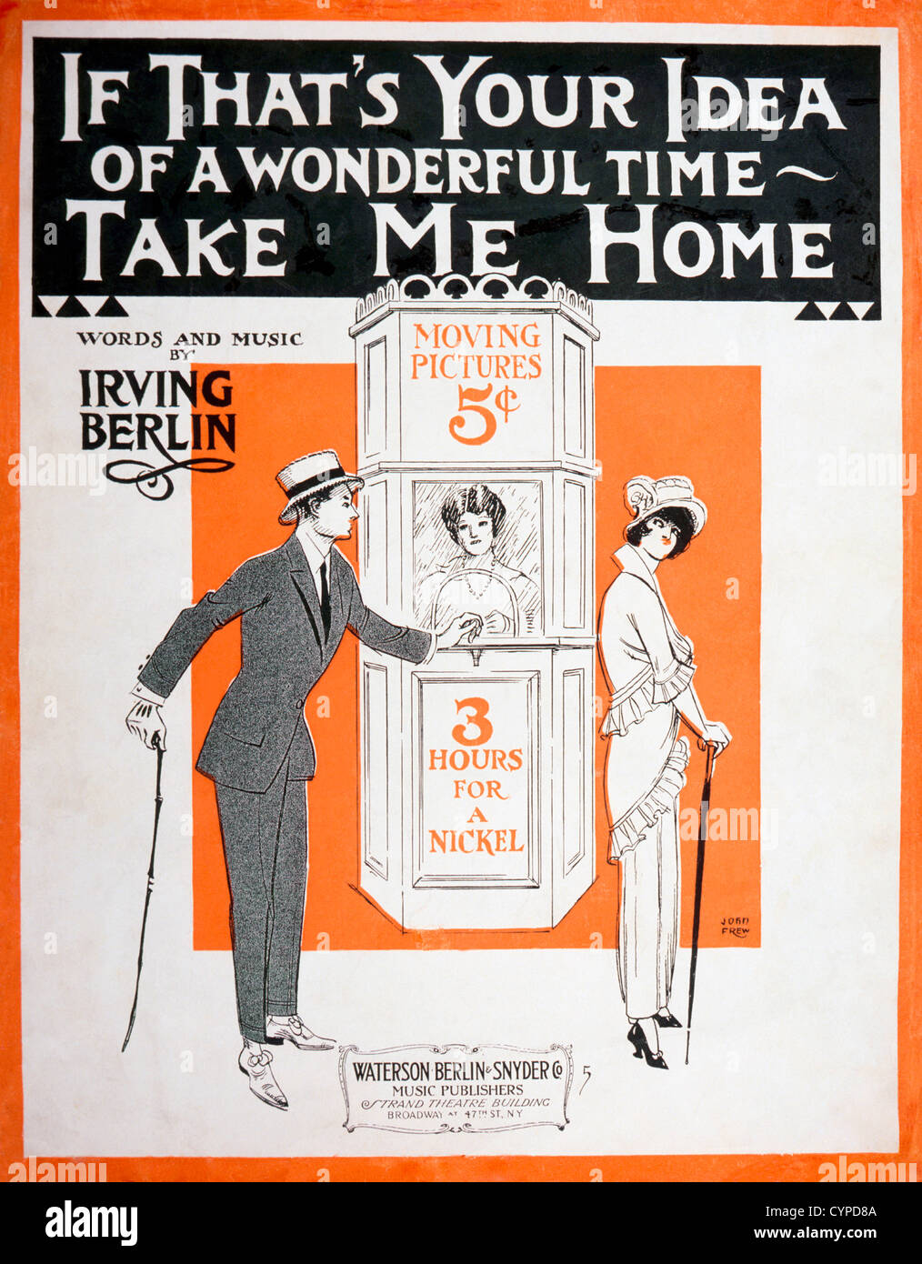 Si c'est votre idée d'un temps merveilleux, Take Me Home, par Irving Berlin, encore de Poster, 1914 Banque D'Images