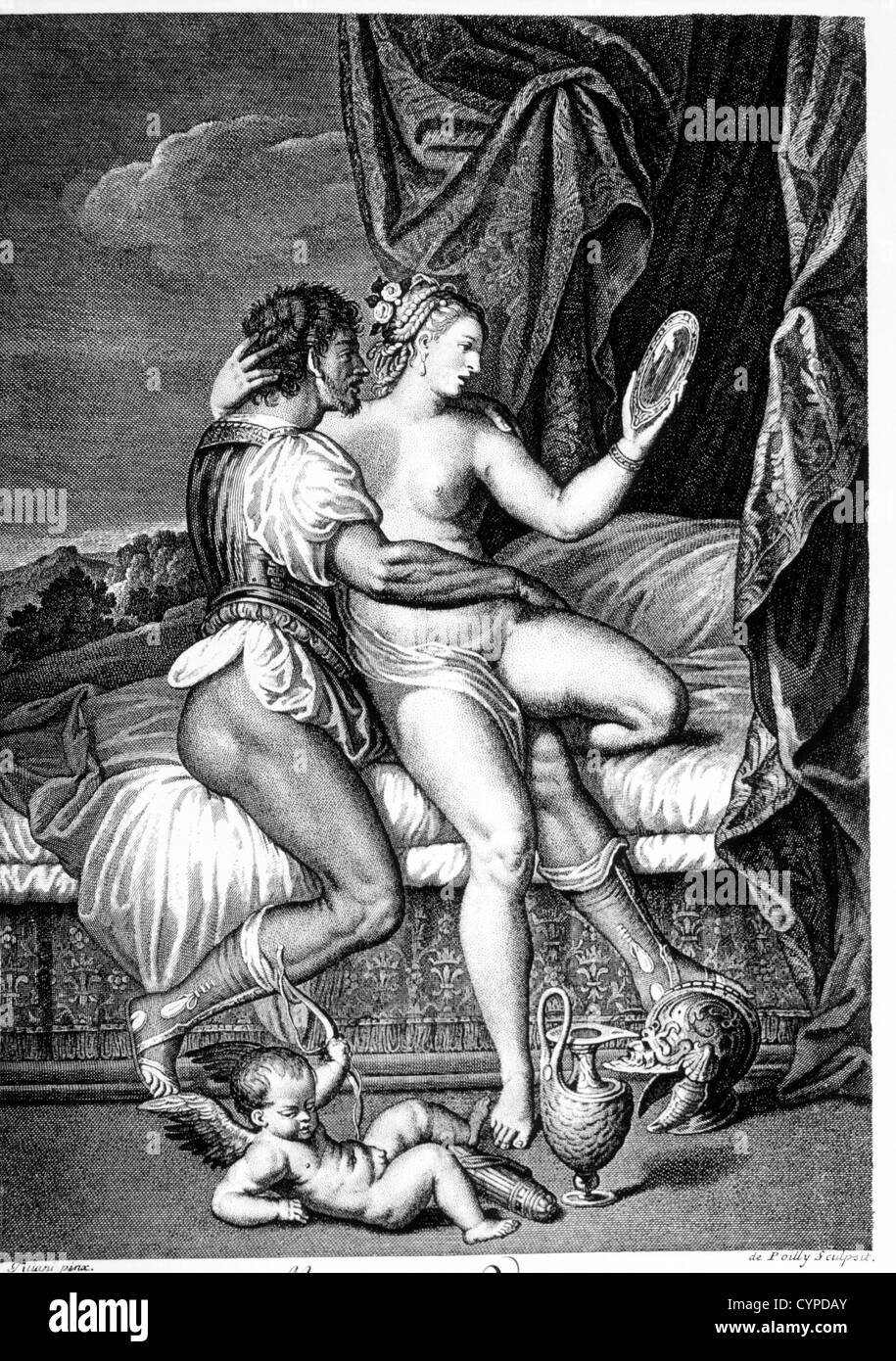 Mars et Vénus, gravure Banque D'Images