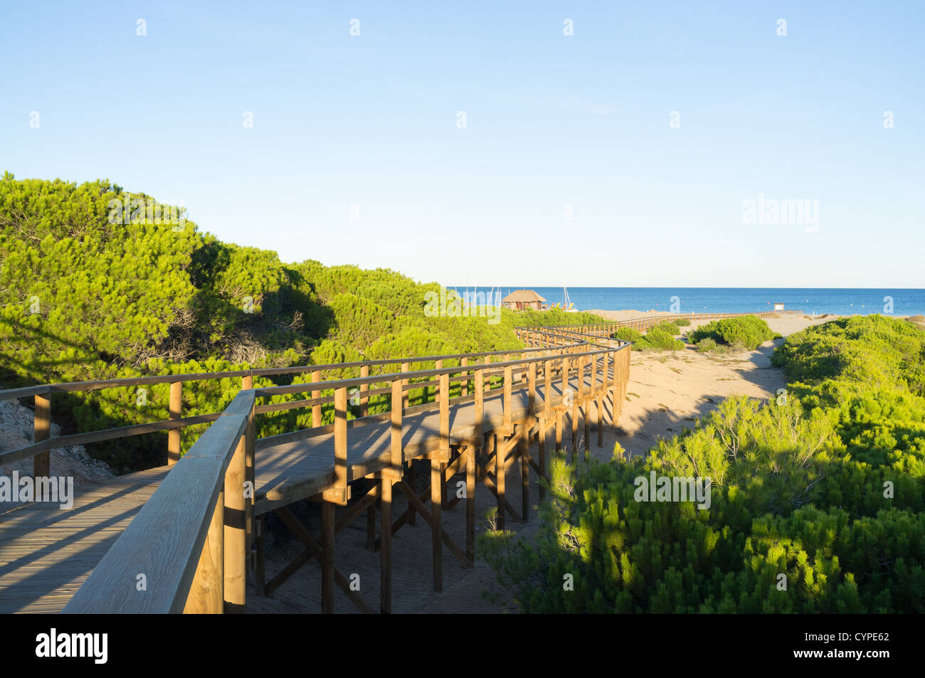 Carabassi plage au milieu d'un parc naturel, Costa Blanca, Espagne Banque D'Images