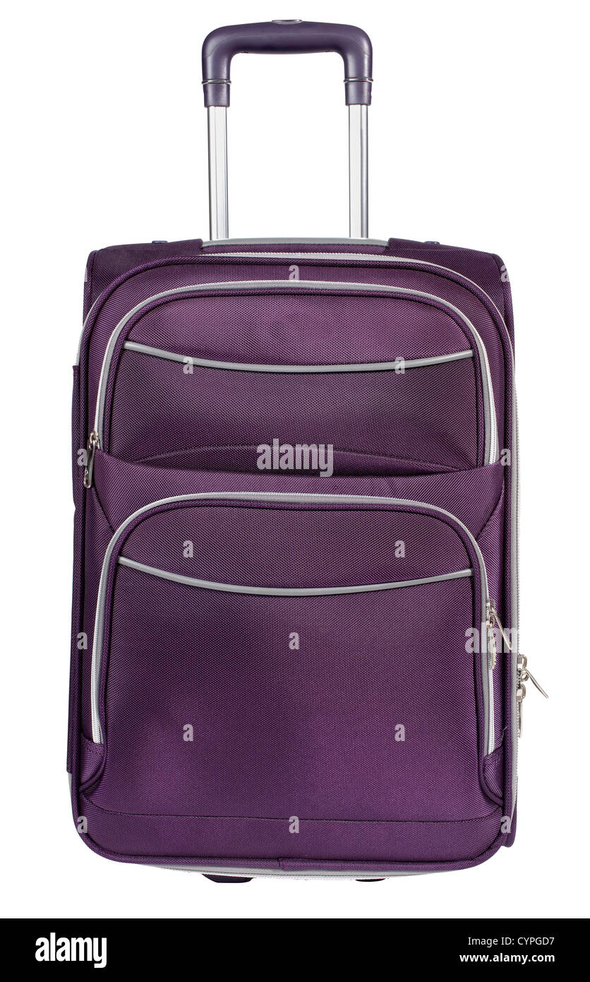 Transporter sur suitcase/violet Banque D'Images