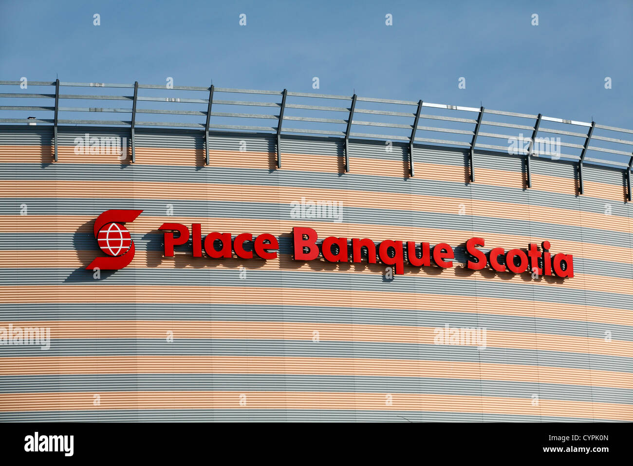 Version française de la Place Banque Scotia signe sur le stade de l'équipe de hockey Les Sénateurs d'Ottawa à Ottawa Banque D'Images