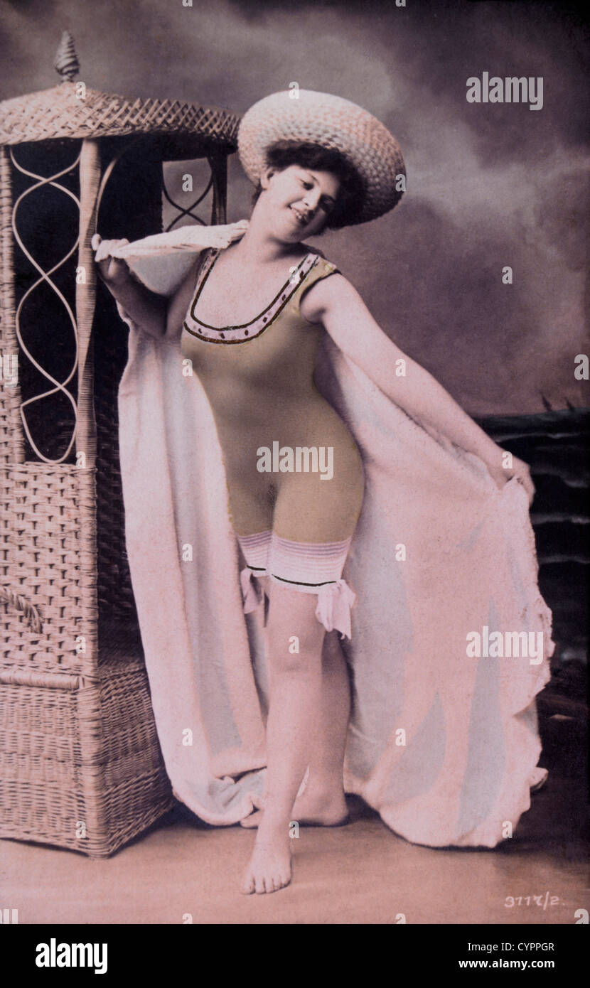 Femme en maillot une pièce, Portrait, vers 1900 Banque D'Images