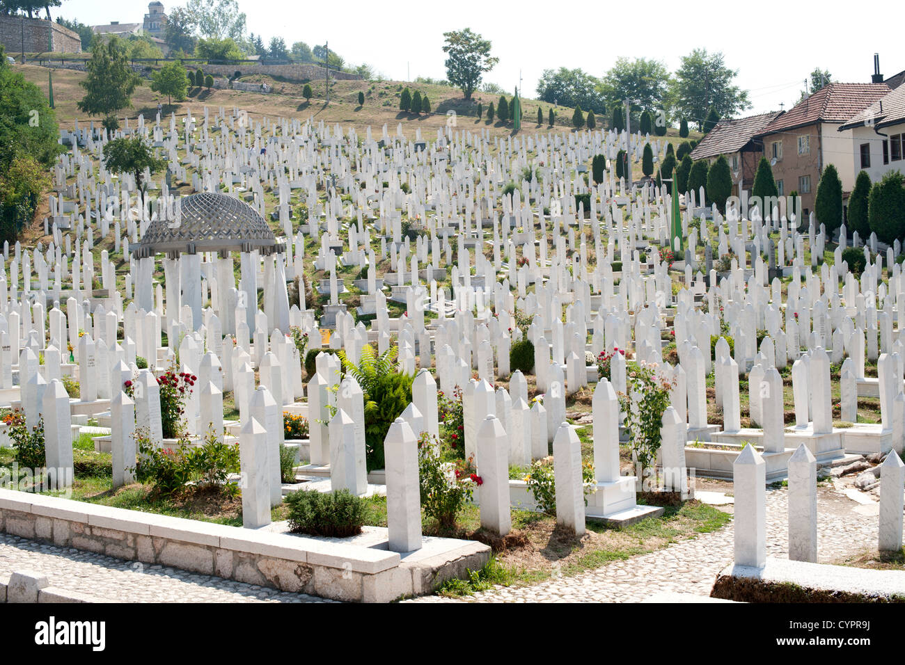 Martyrs memorial cemetery Kovaci à Sarajevo, capitale de la Bosnie-Herzégovine. Banque D'Images