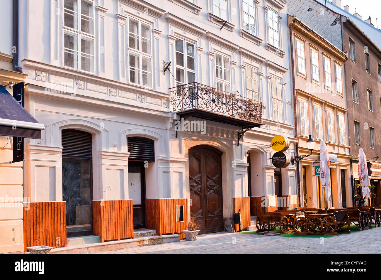 Ornate building, dans la vieille ville, Bratislava Banque D'Images