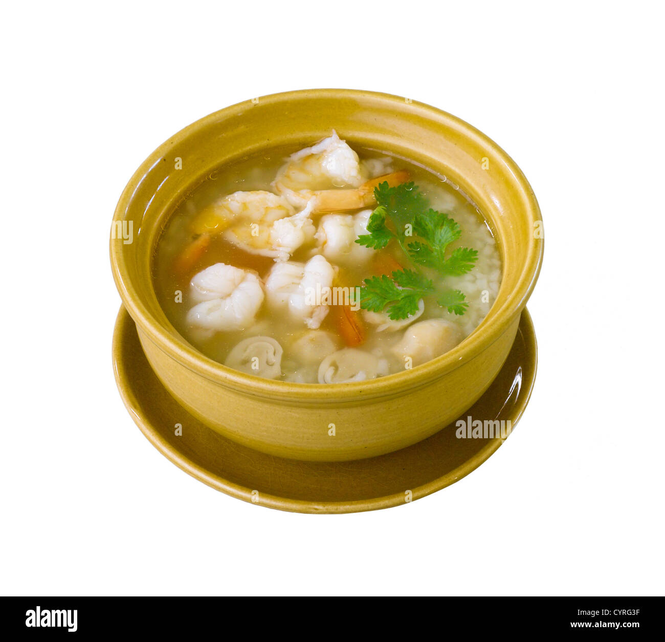 Soupe de crevettes riz bouilli un goût d'aliments asiatiques Banque D'Images