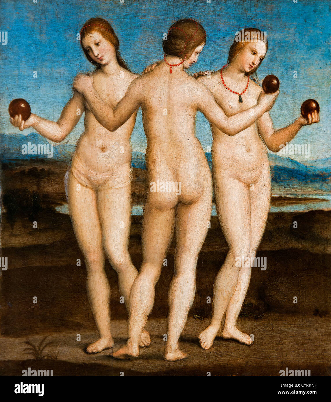 1483-1520 Raphaël Raffaello Sanzio da Urbino Italie Italien Les trois grâces 1504 et 1505 Banque D'Images
