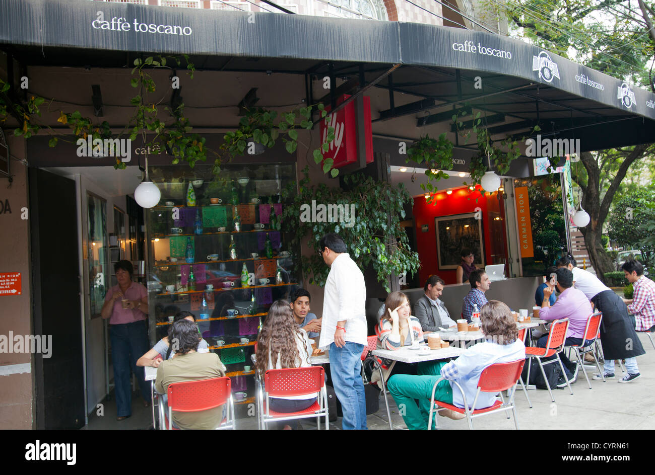 Caffe Toscano Restaurant Café dans La Condesa Mexico DF Banque D'Images