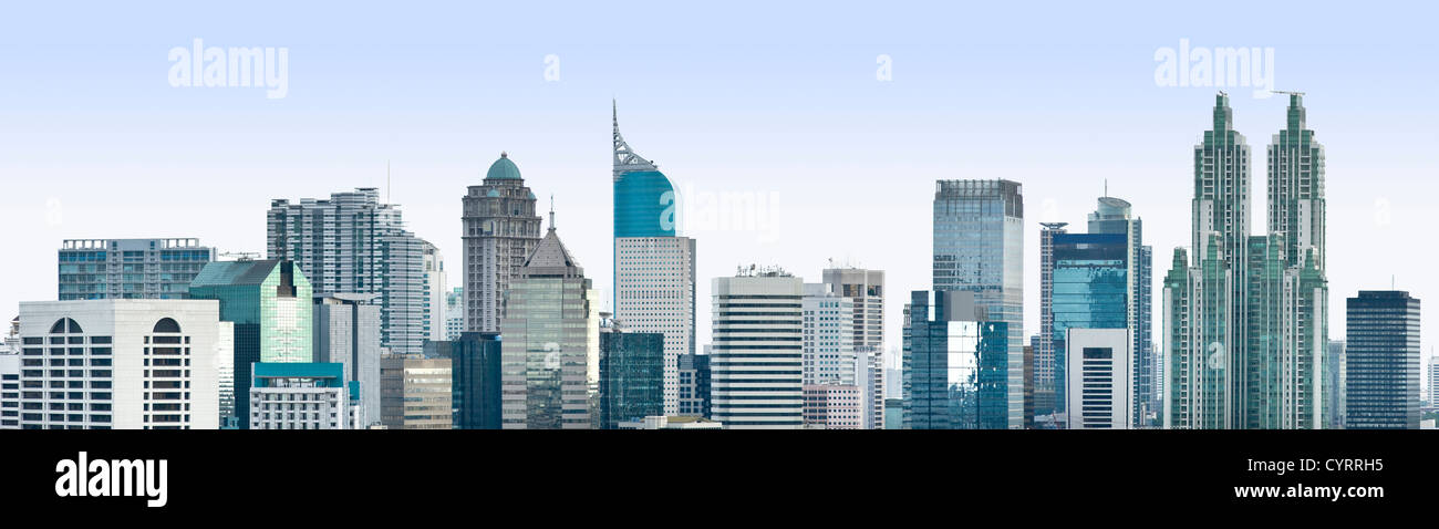 Vue panoramique de la ville de Jakarta en détails élevés Banque D'Images