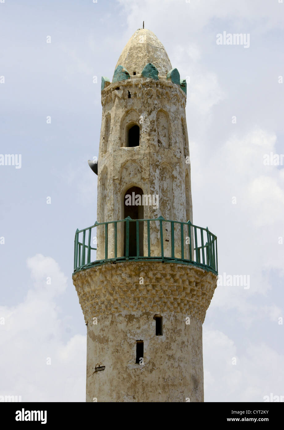 Minaret d'une mosquée de Moka, au Yémen Banque D'Images