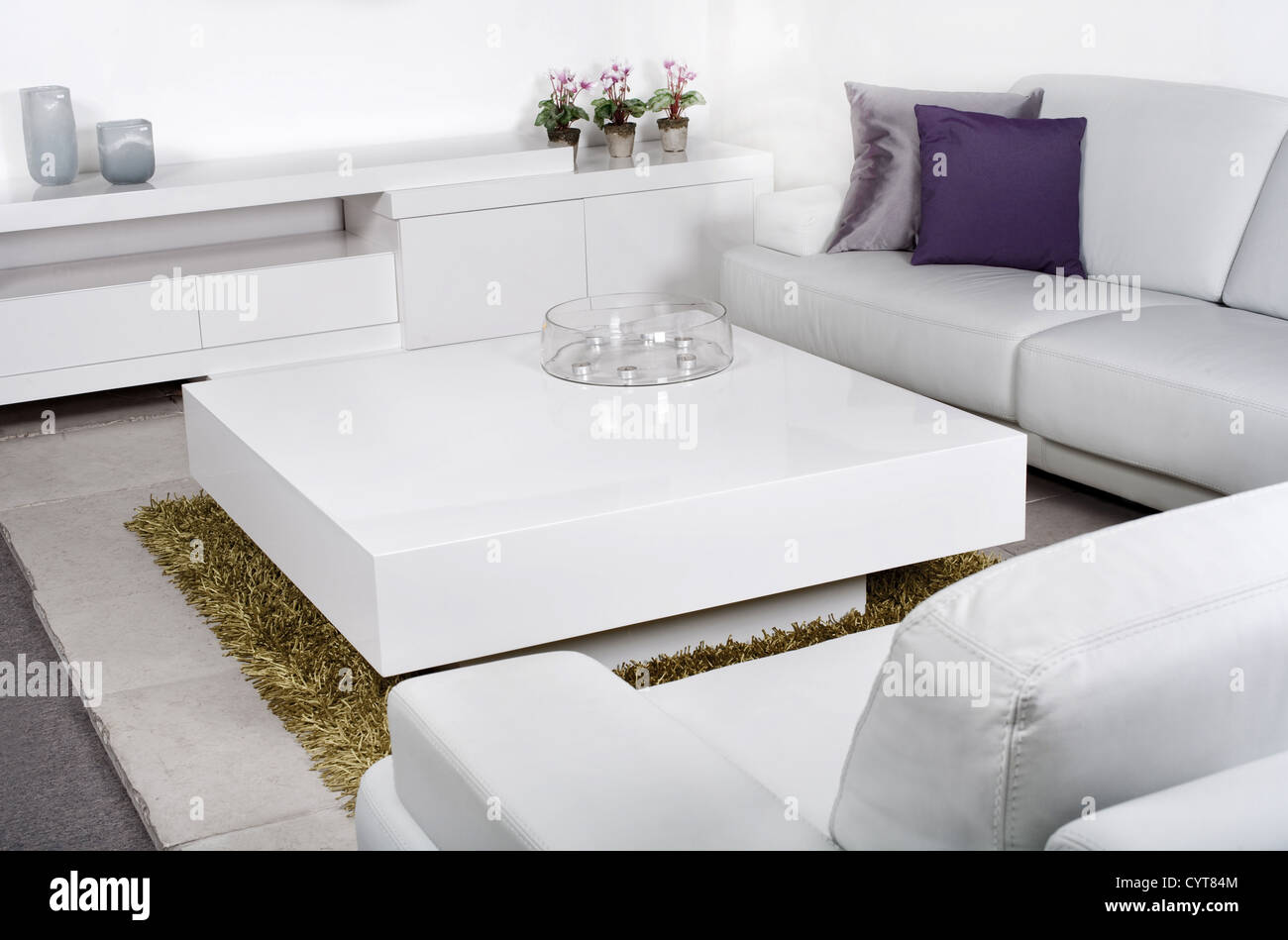 Nouveau et tendance salon avec un mobilier moderne Banque D'Images