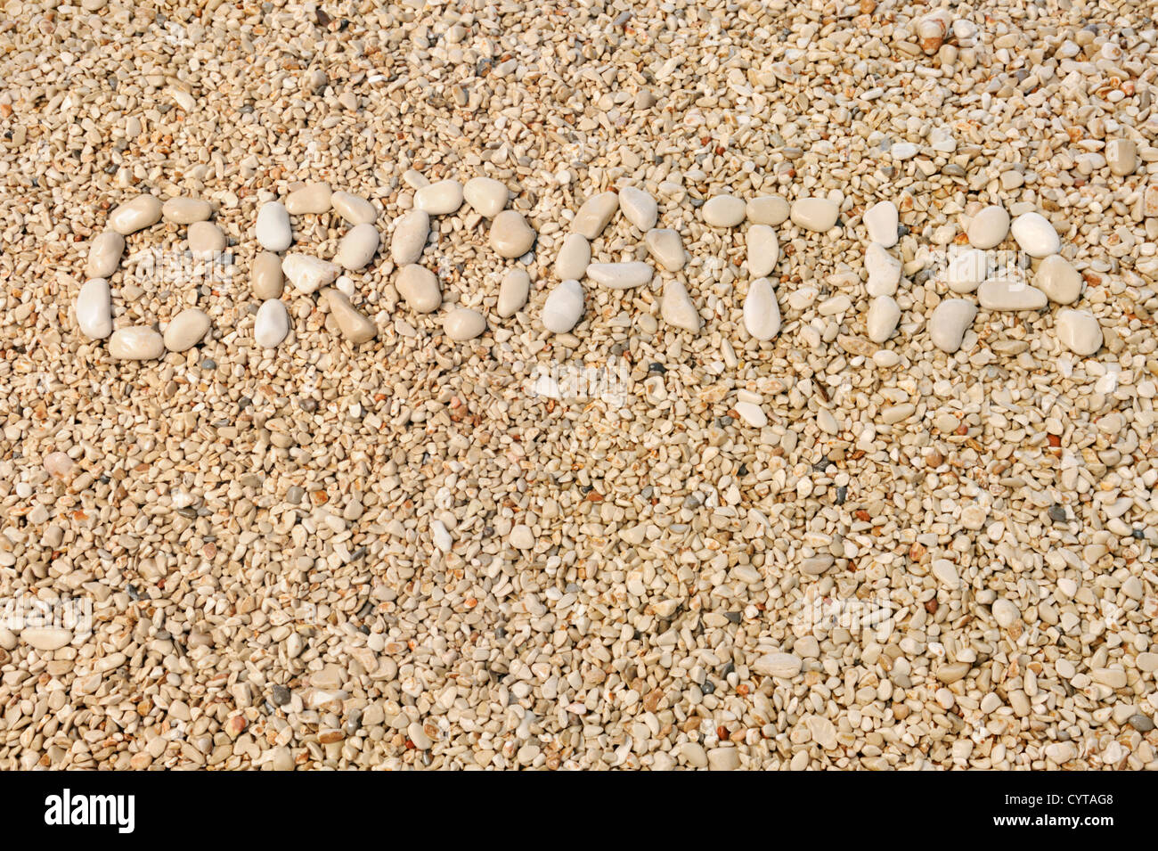 Croatie parole faite de cailloux, image authentique d'Hvar's beach Banque D'Images
