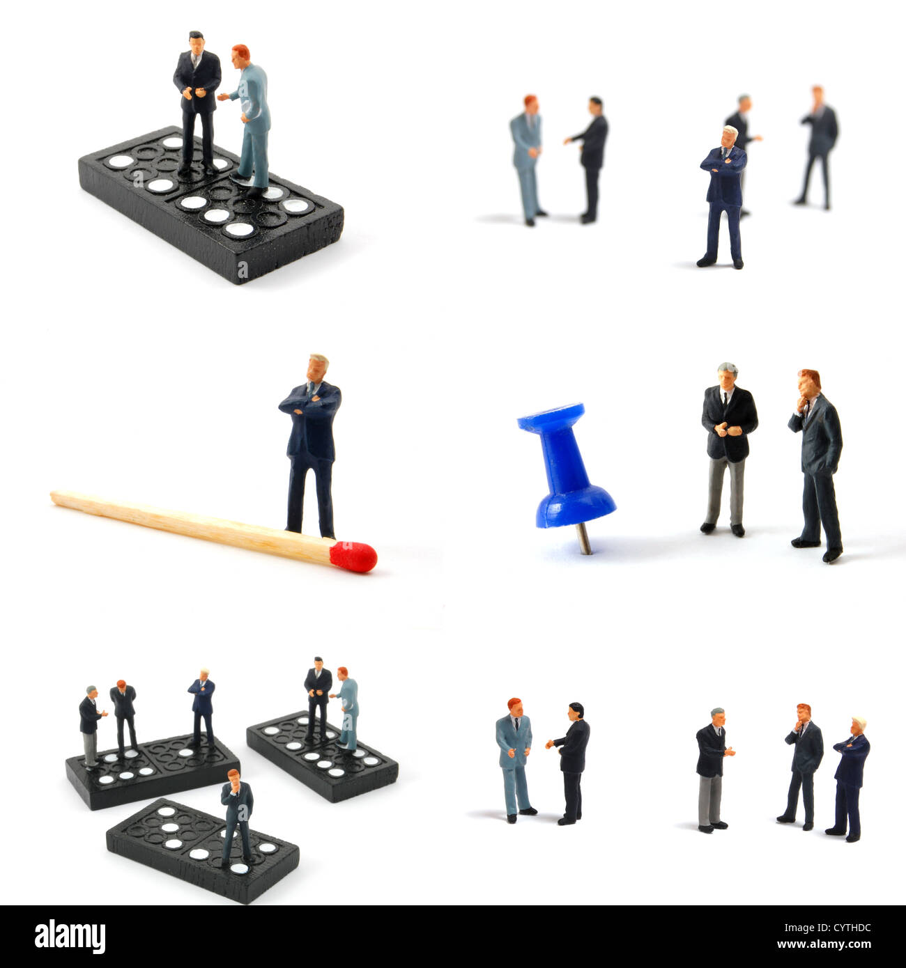 Collection de petit jouet business man showing financial concept Banque D'Images