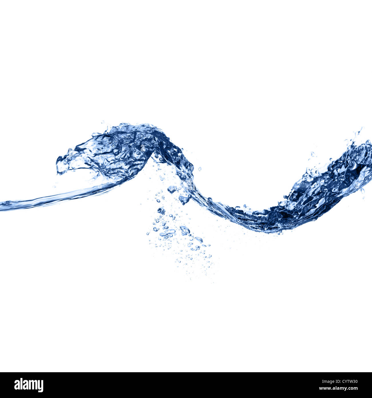 Des images nettes et claires, l'eau bleu photographié sur un fond blanc. Banque D'Images