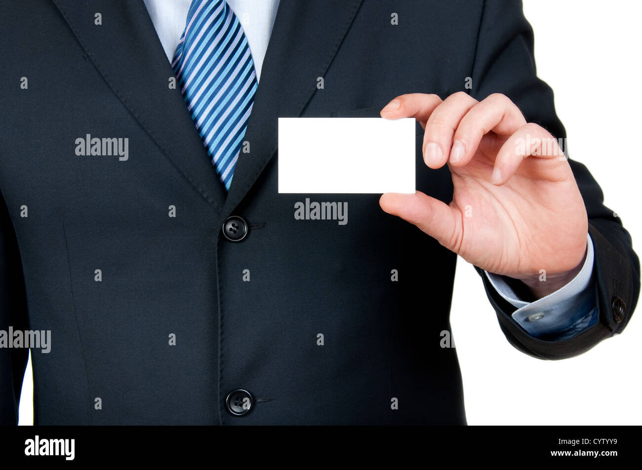 Businessman with empty carte en main Banque D'Images
