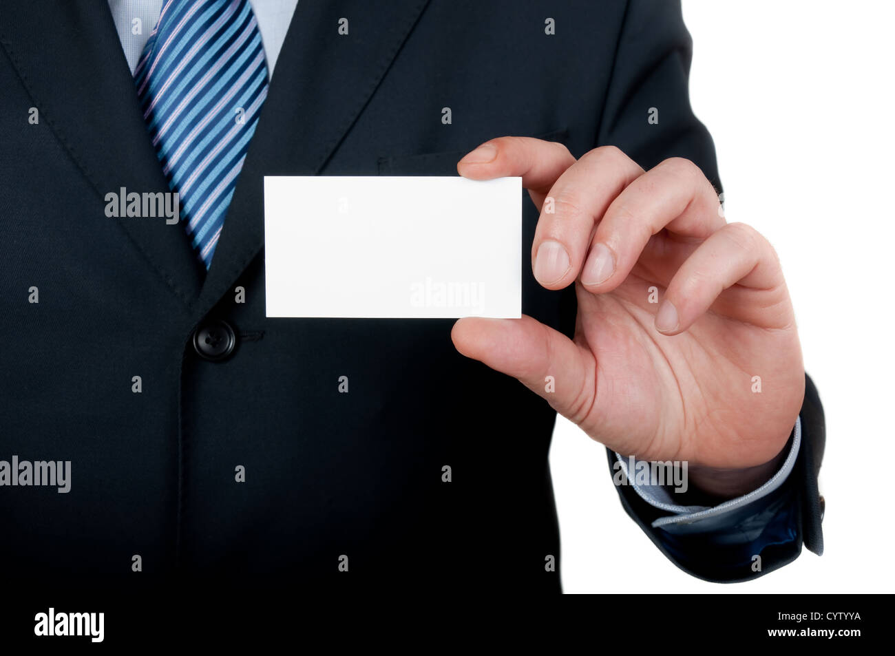Businessman with empty carte en main Banque D'Images