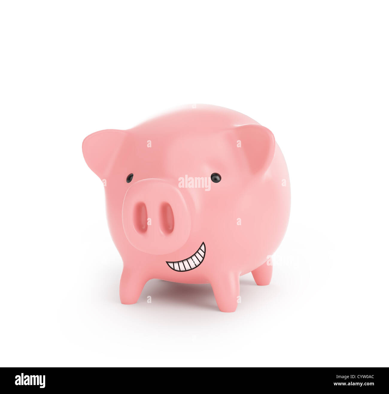 Un peu pink piggy bank avec un grand sourire Banque D'Images