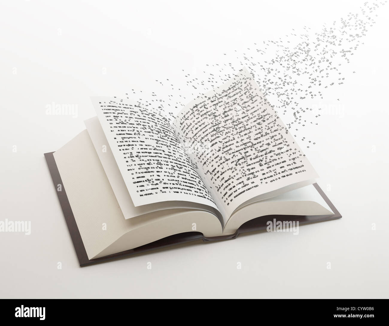 Lettres en provenance d'un livre ouvert