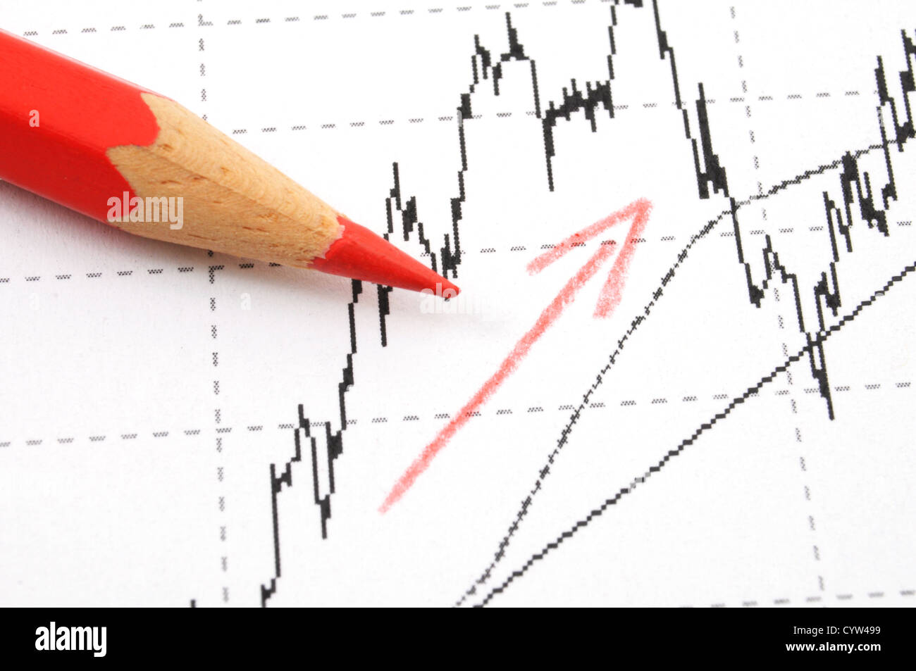 La réussite financière concept avec un diagramme ou un graphique d'affaires en croissance Banque D'Images