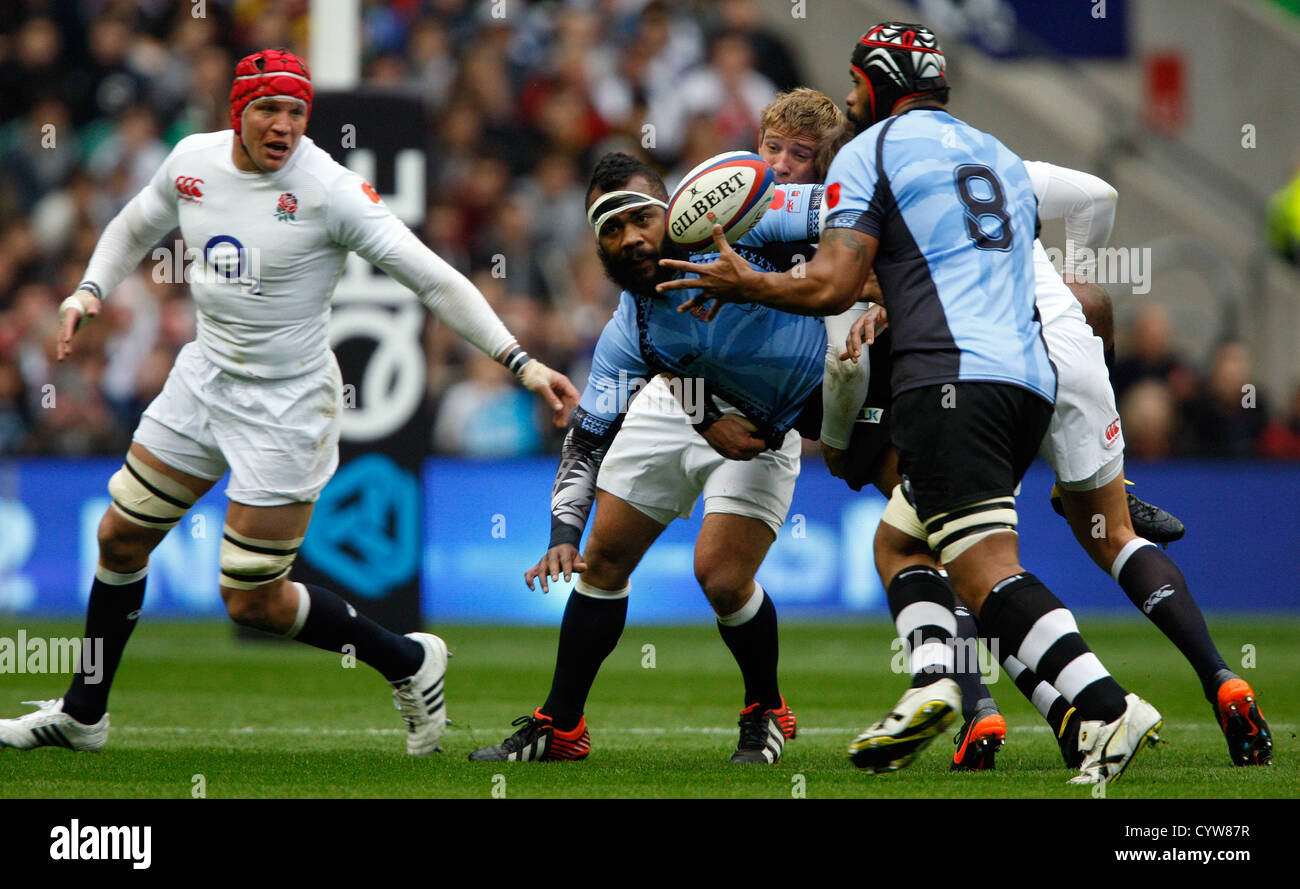NAIKATINI API DÉLESTE SOUS P V ANGLETERRE TWICKENHAM MIDDLESEX ANGLETERRE RU FIDJI 10 Novembre 2012 Banque D'Images