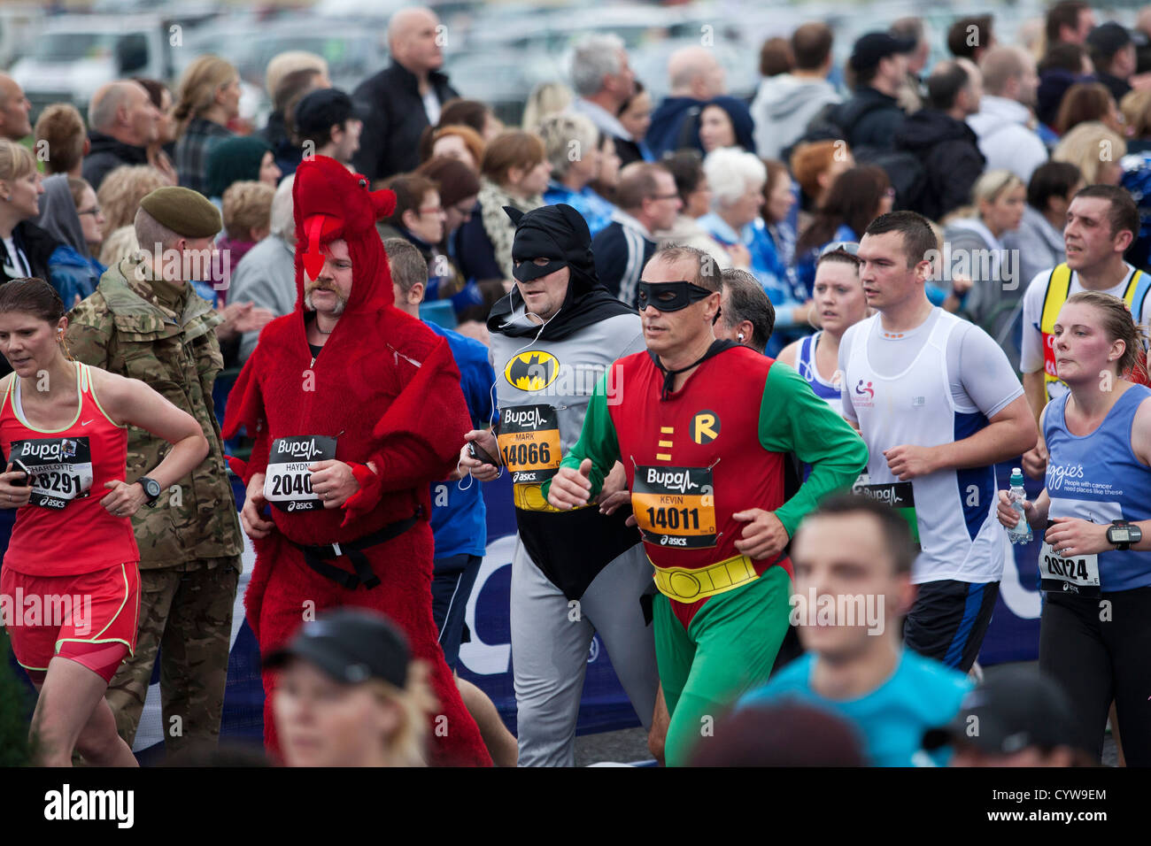 Porteur à la Great North Run Banque D'Images