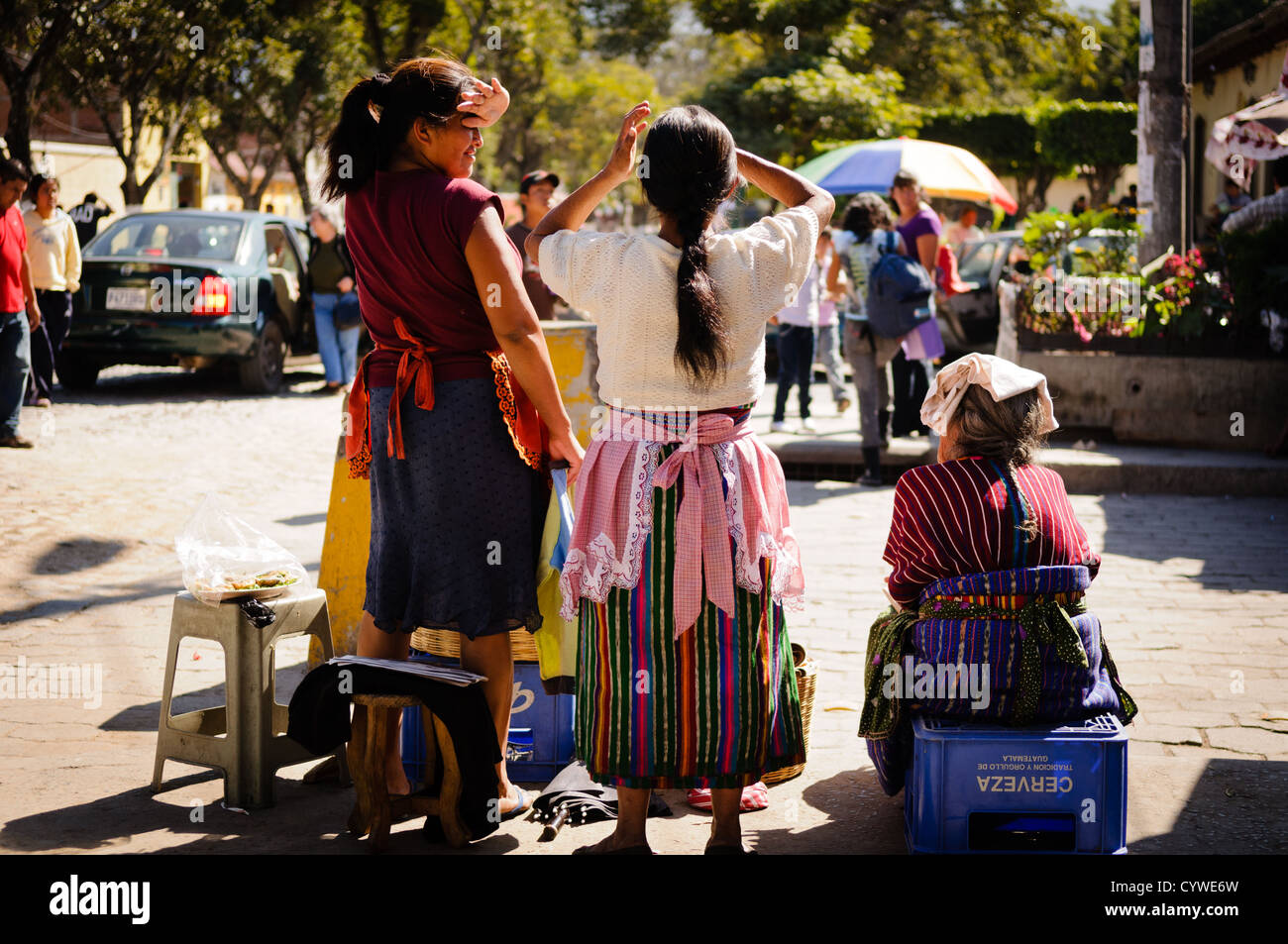 ANTIGUA GUATEMALA, Guatemala — célèbre pour son architecture baroque espagnole bien conservée ainsi que pour les ruines des tremblements de terre, Antigua Guatemala est un site du patrimoine mondial de l'UNESCO et ancienne capitale du Guatemala. Banque D'Images