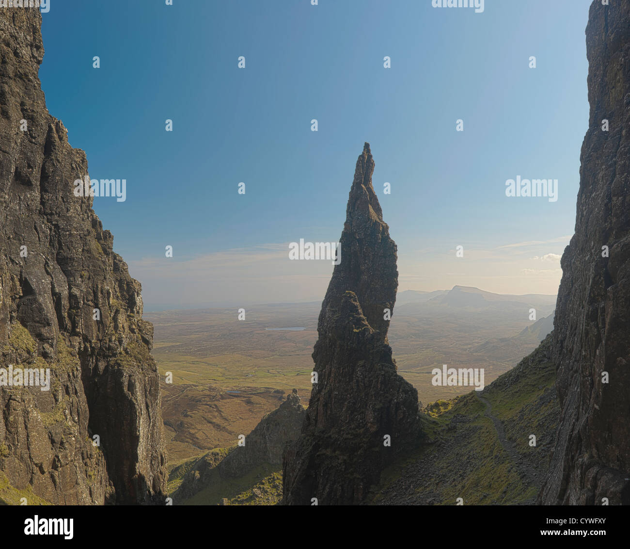 L'aiguille, une partie de l'Quiraing glissement sur l'île de Skye Banque D'Images