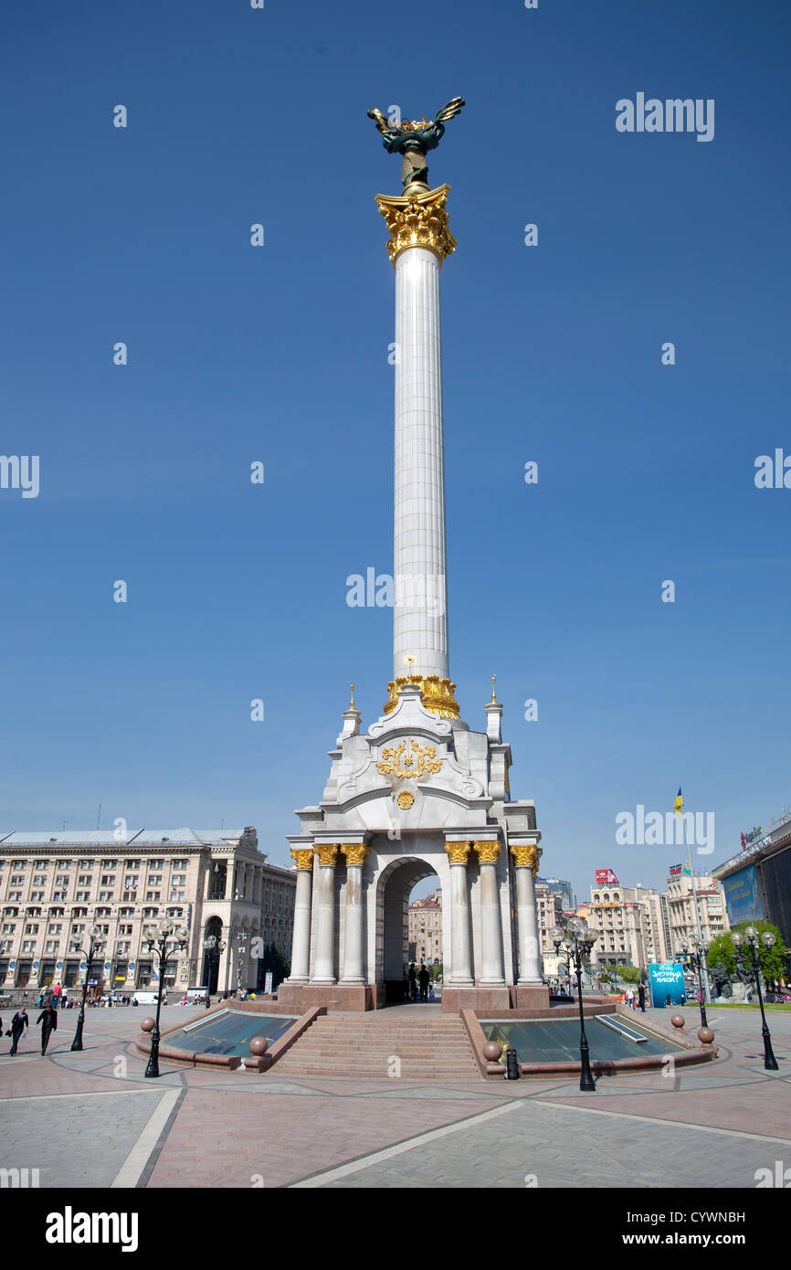 La place de l'indépendance, à Kiev, Ukraine. (Le Maidan.) Banque D'Images