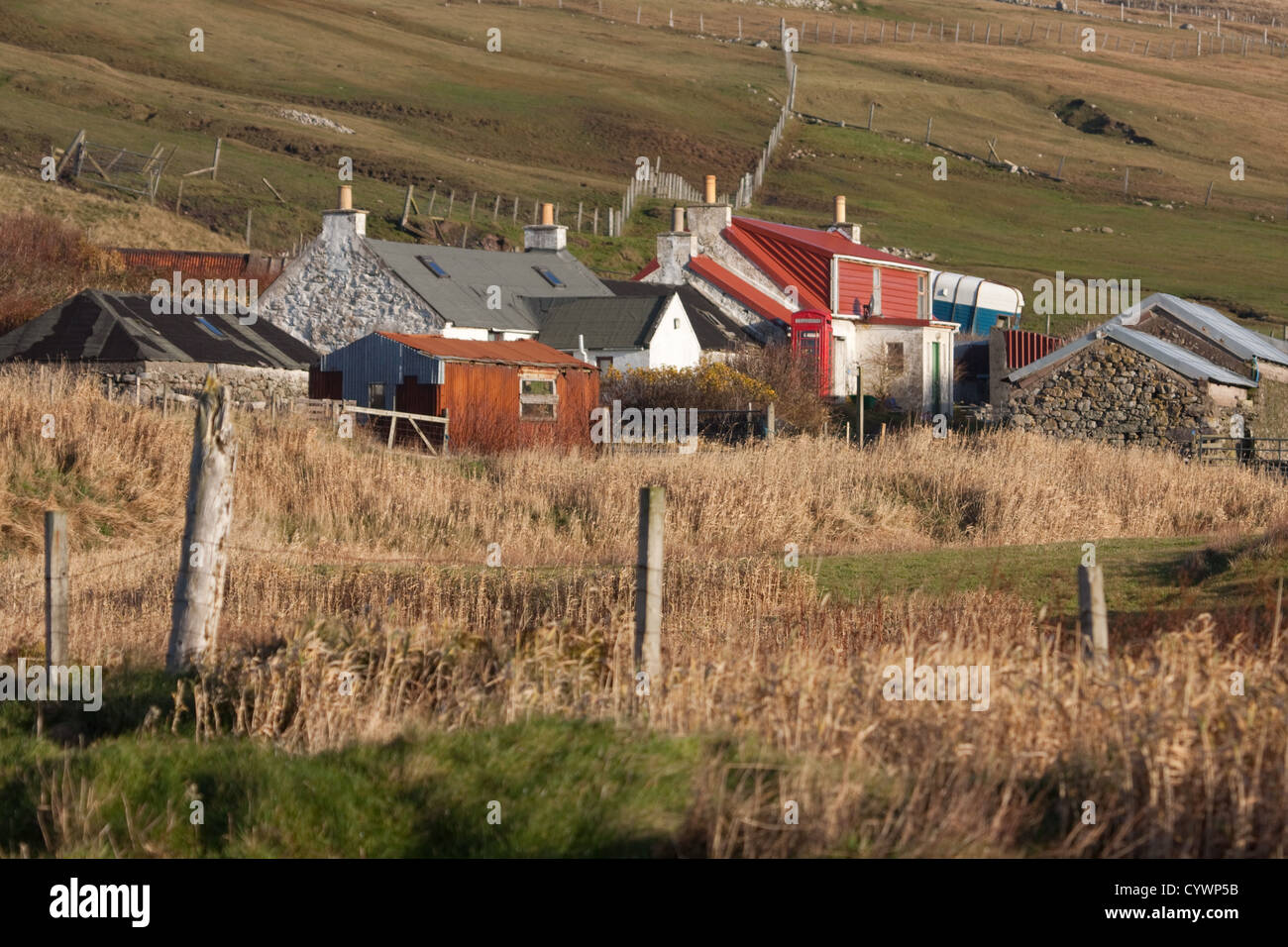 Dale de murs, Westside, Shetland, Écosse Banque D'Images