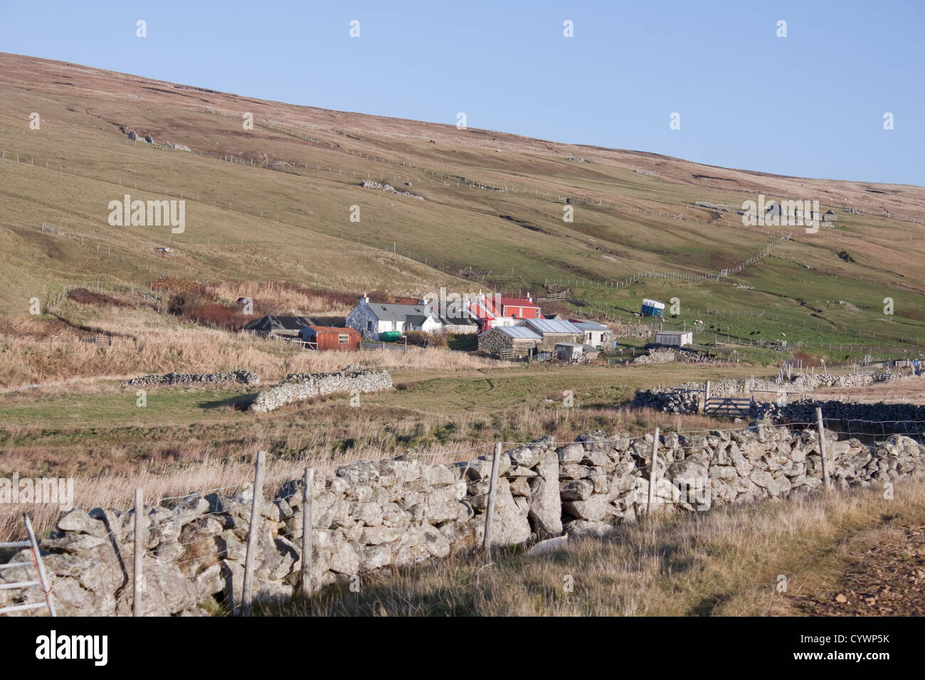 Dale de murs, Westside, Shetland, Écosse Banque D'Images
