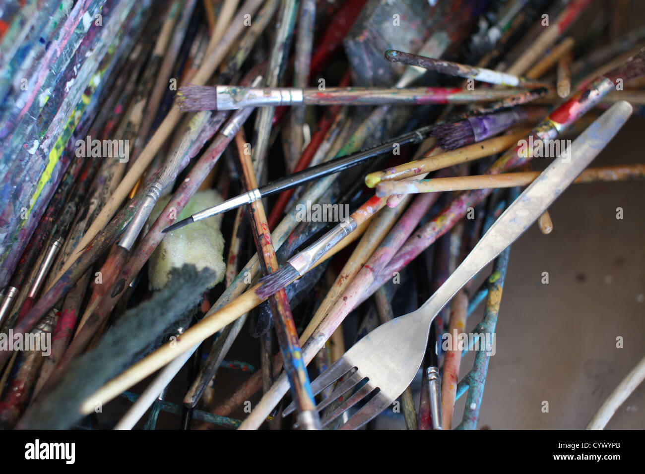 Les peintures colorées malpropre Banque D'Images