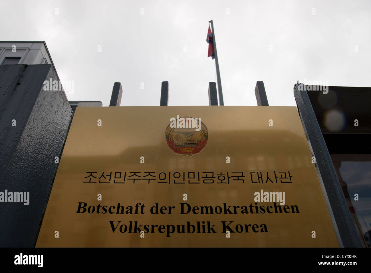 Ambassade de la Corée du nord de Berlin. Banque D'Images