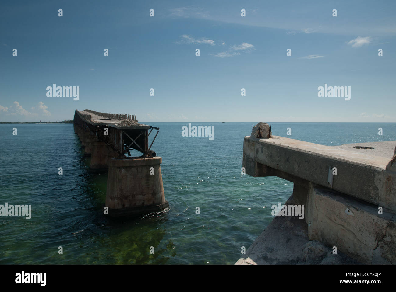 L'ancien pont de Bahia Honda, une partie de la piste du patrimoine d'outre-mer Banque D'Images