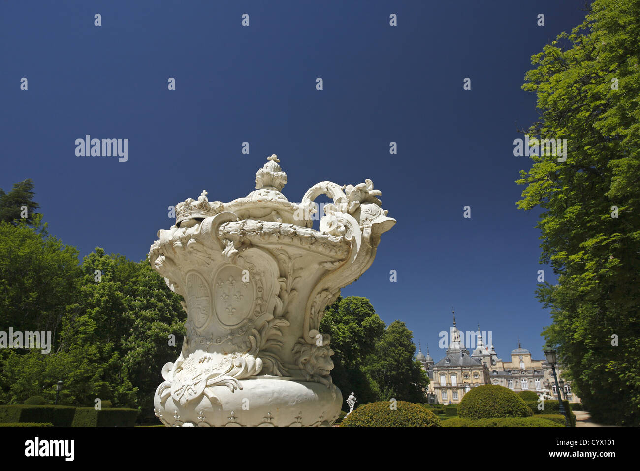 Jardins du Palais Royal de La Granja de San Ildefonso, l'Espagne Banque D'Images