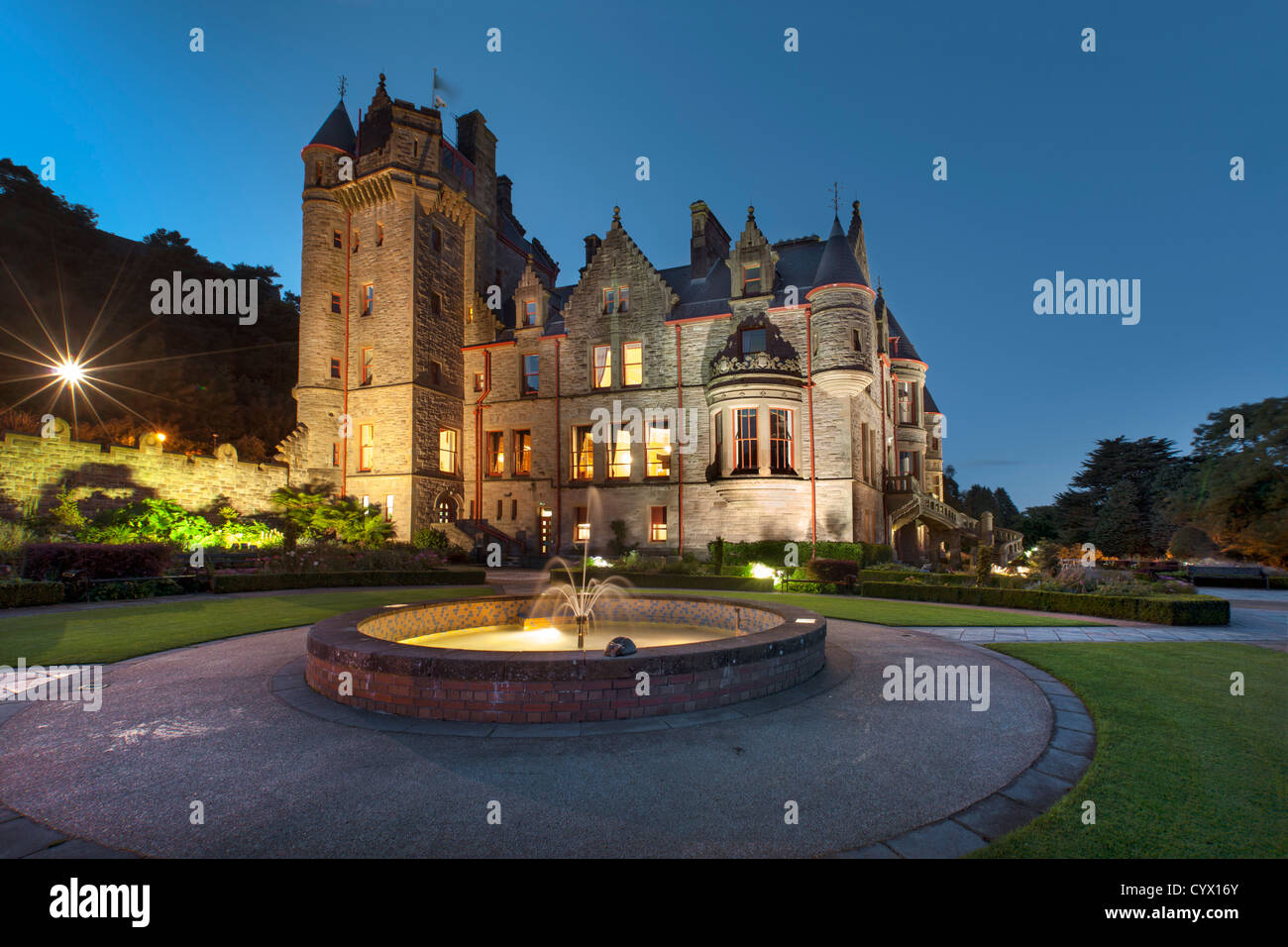 Capture de nuit Château de Belfast, Irlande du Nord. Banque D'Images