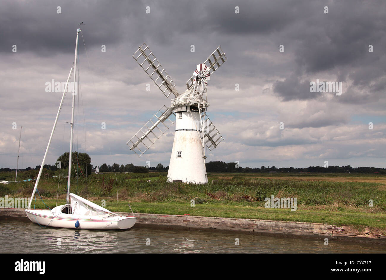 Drainage Thurne Mill , Norfolk Banque D'Images