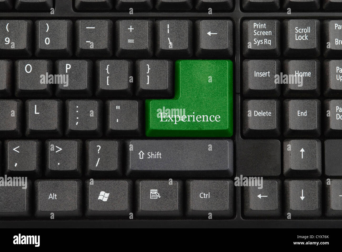 Clavier de l'ordinateur avec la clé de l'expérience Banque D'Images