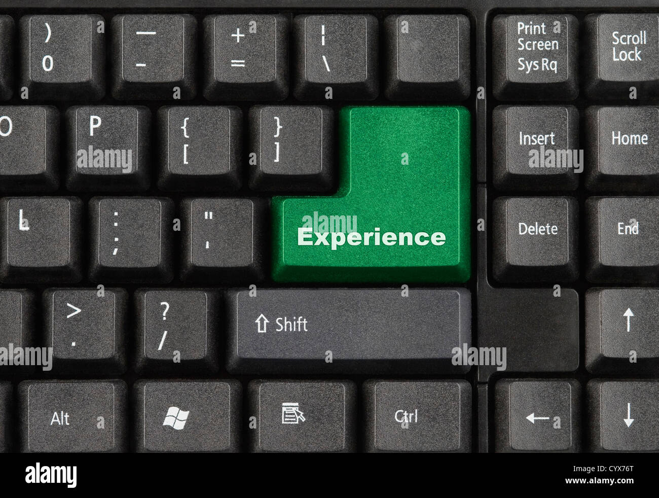 Clavier de l'ordinateur avec la clé de l'expérience Banque D'Images