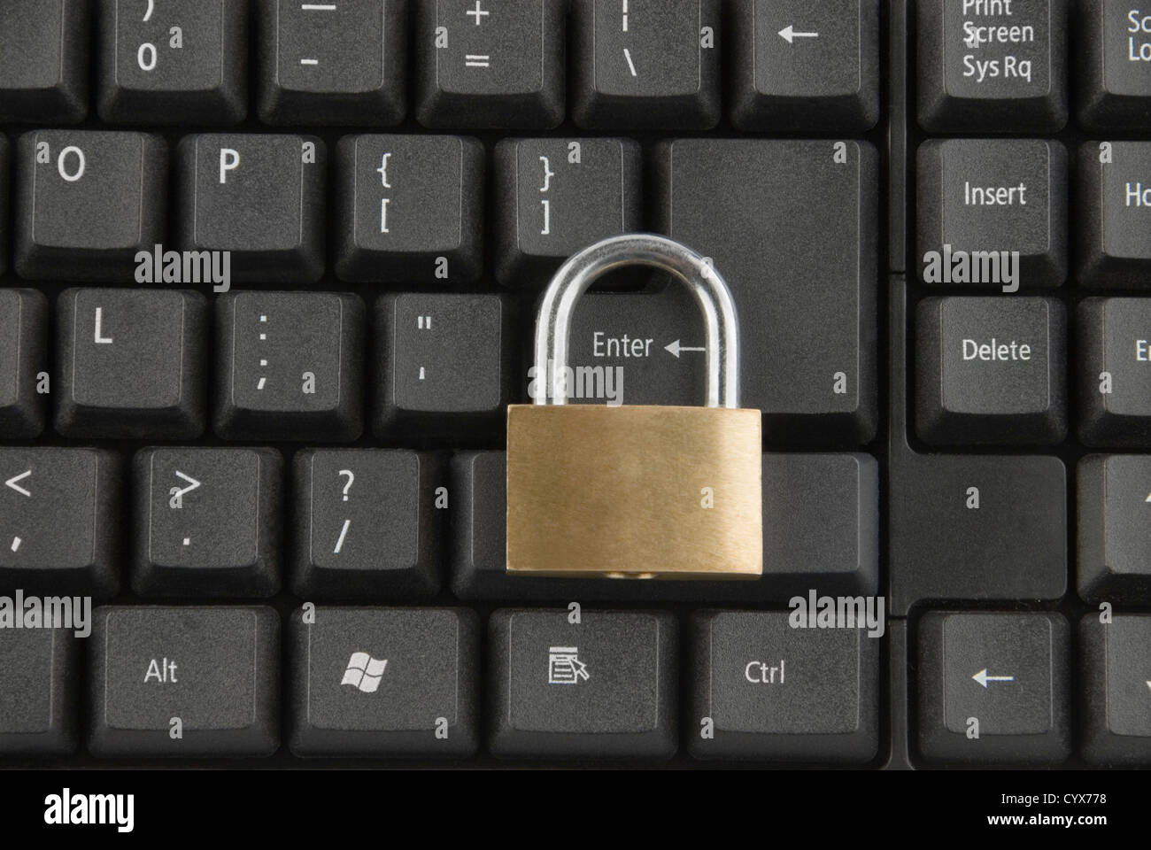 Cadenas sur un clavier d'ordinateur Banque D'Images