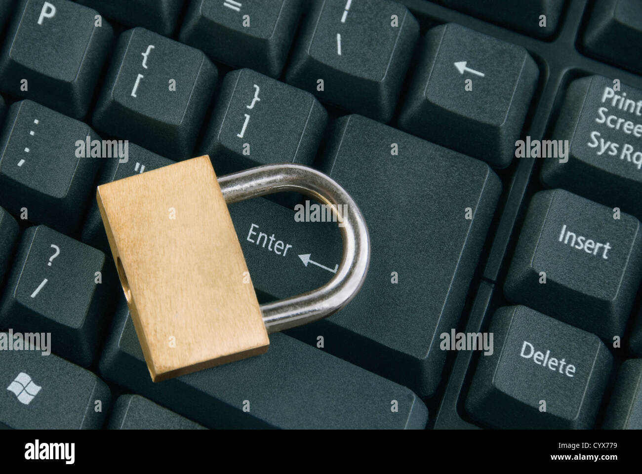 Cadenas sur un clavier d'ordinateur Banque D'Images