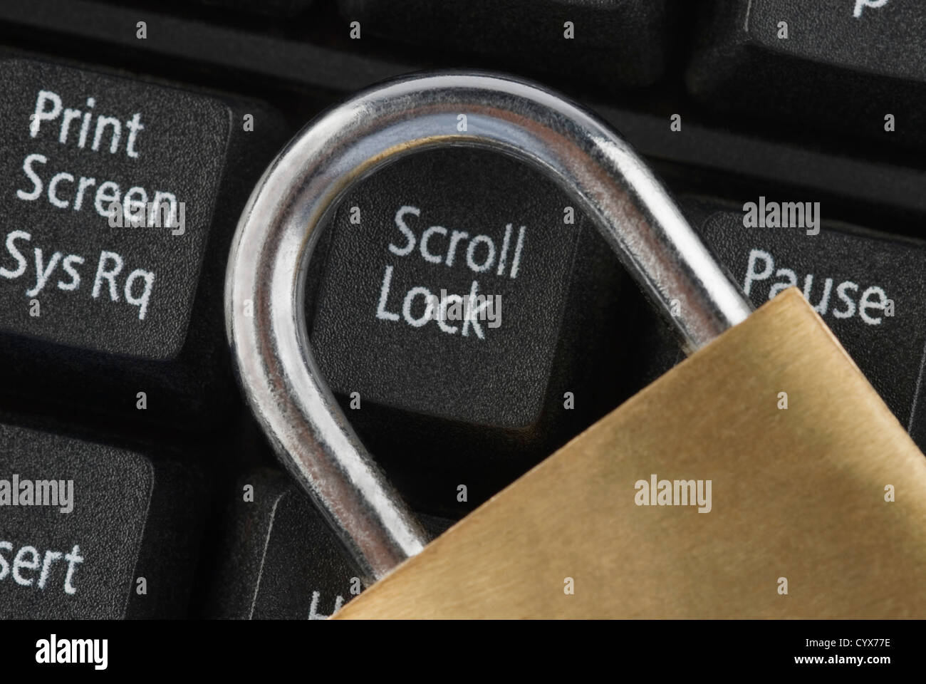 Cadenas sur un clavier d'ordinateur Banque D'Images