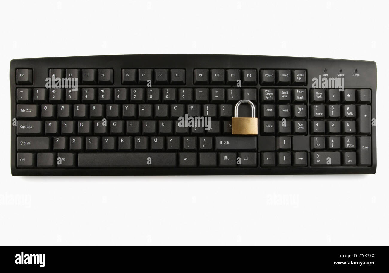 Cadenas sur un clavier d'ordinateur Banque D'Images
